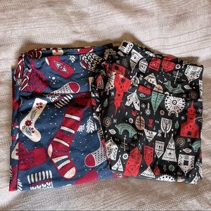 LuLaRoe T/C holiday leggings, set of 2
